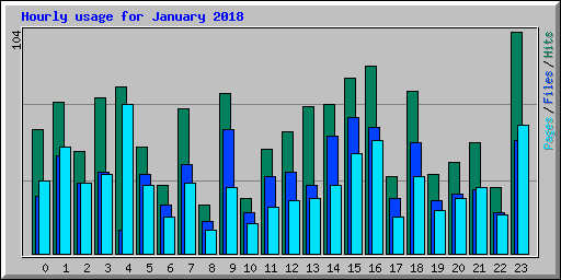 Hourly usage for January 2018