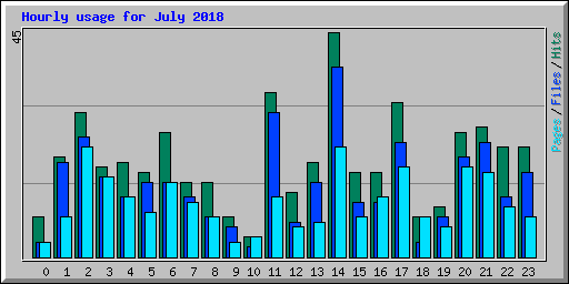 Hourly usage for July 2018